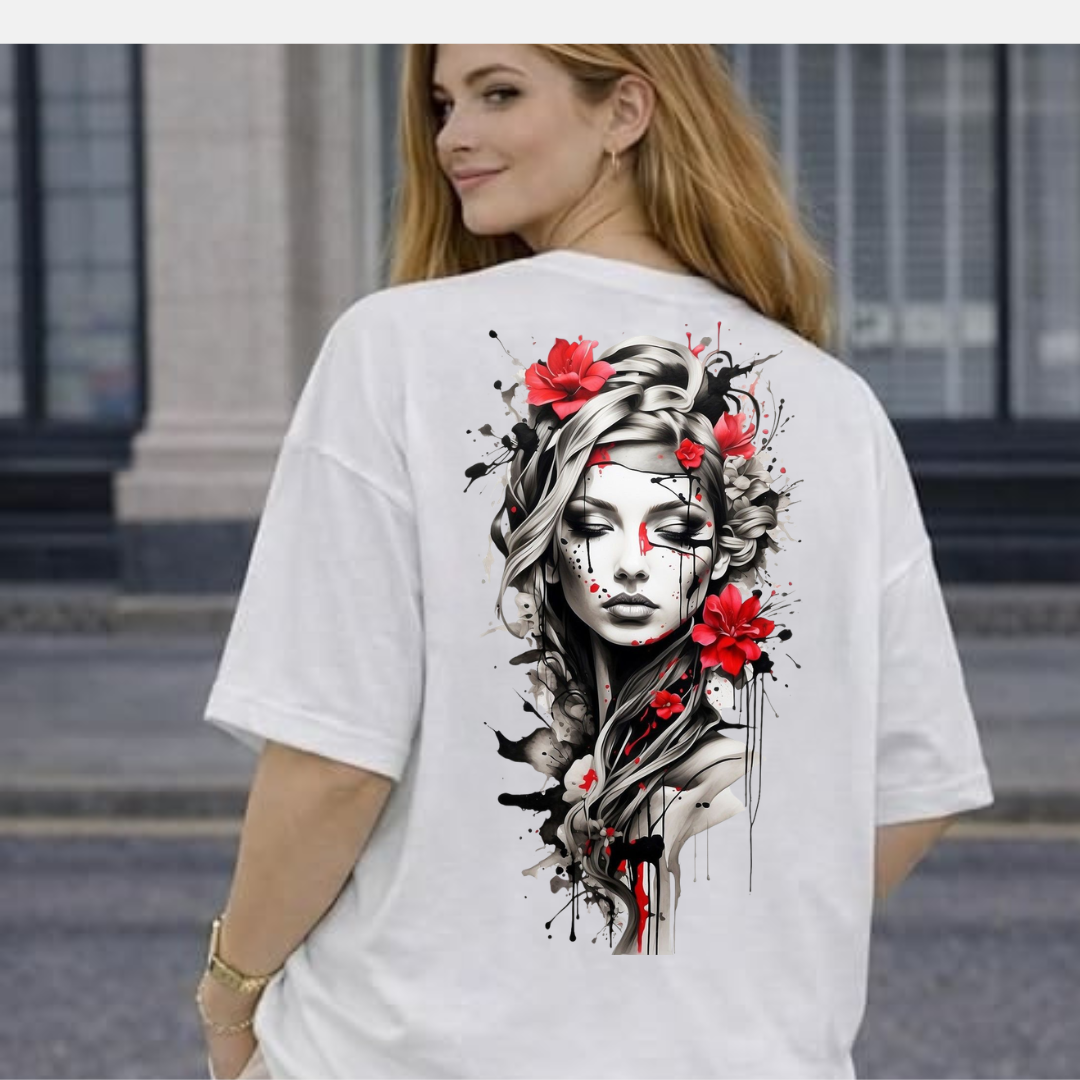 MNW T SHIRT Abstract Floral Woman Graphic Tee