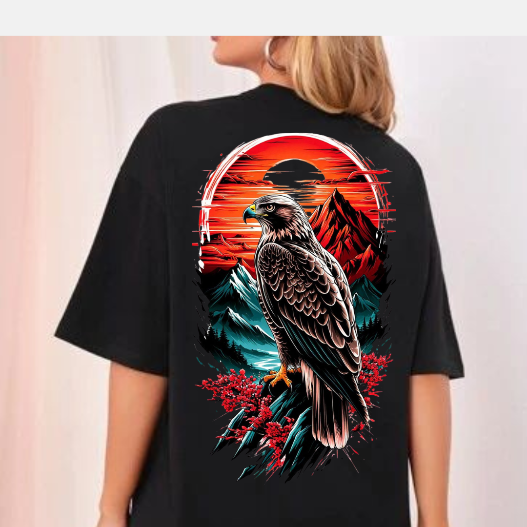MNW The Golden Eagle Sunset Back-Print Oversized Tee 🌅🔥