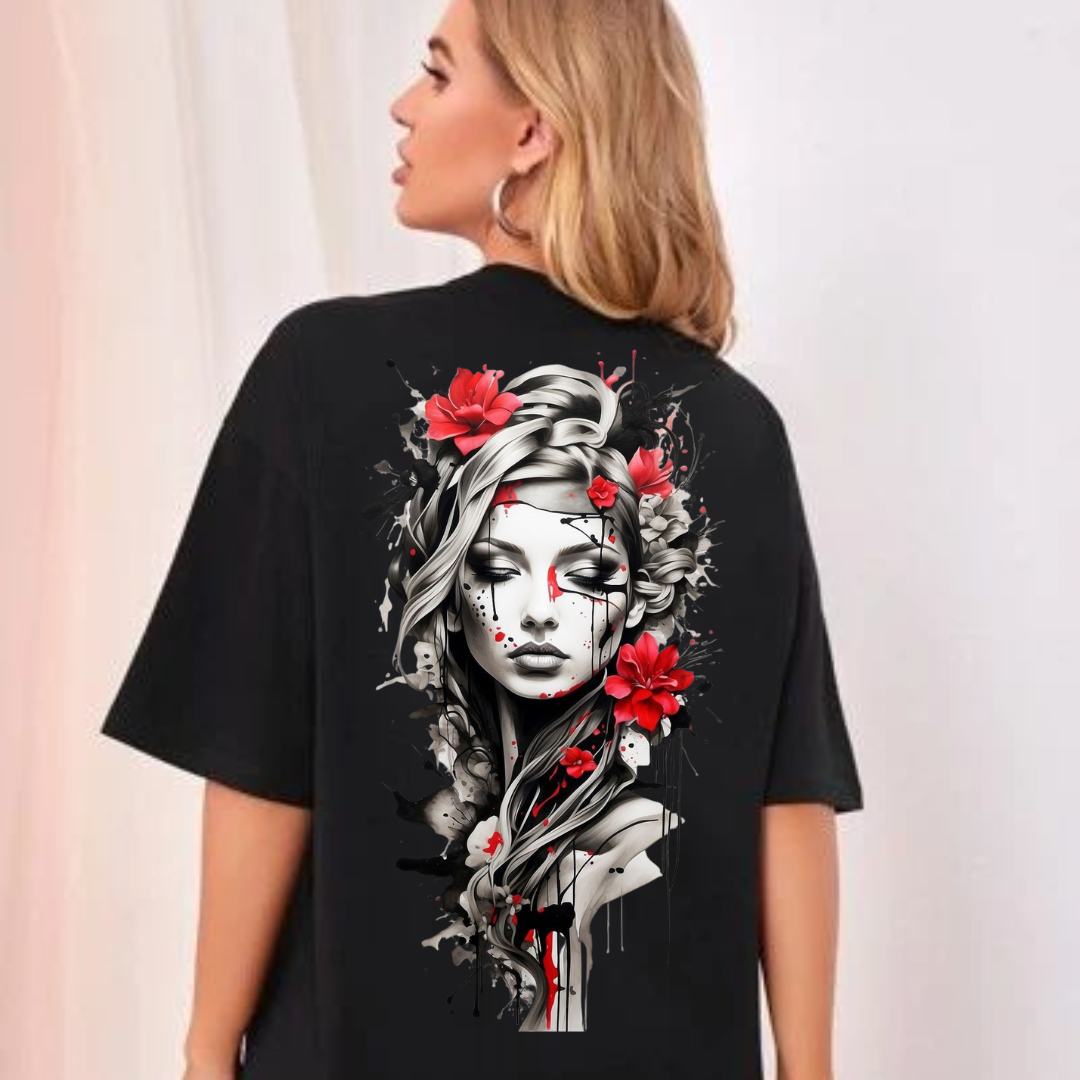 MNW T SHIRT Abstract Floral Woman Graphic Tee