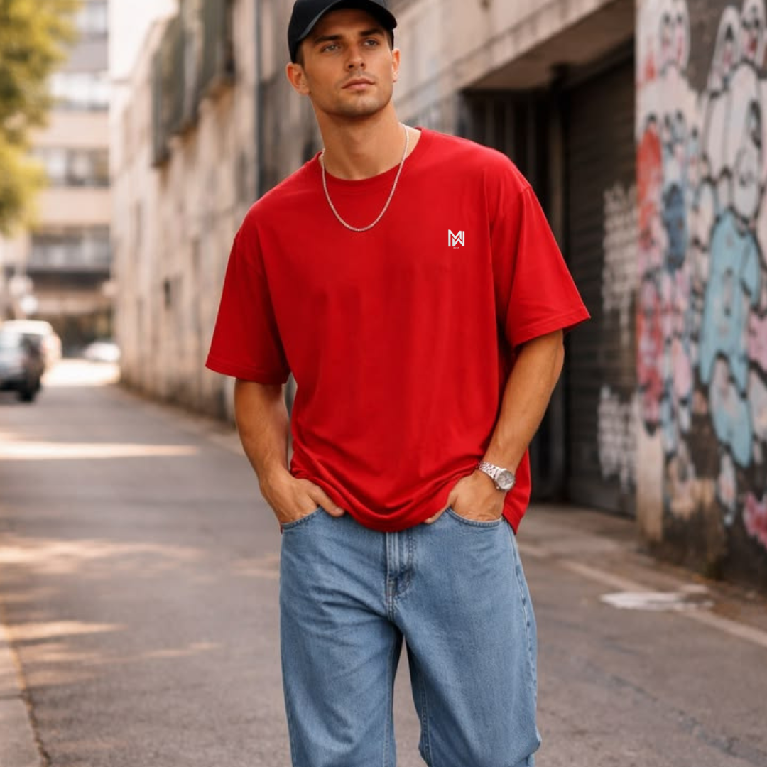 MNW T SHIRT MAROON PLAIN