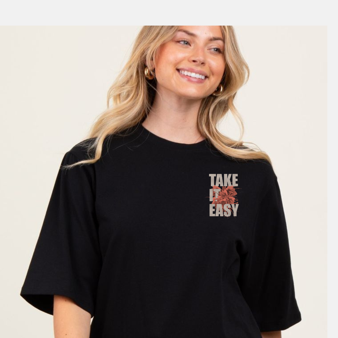 MNW T SHIRT BLACK TAKE IT EASY