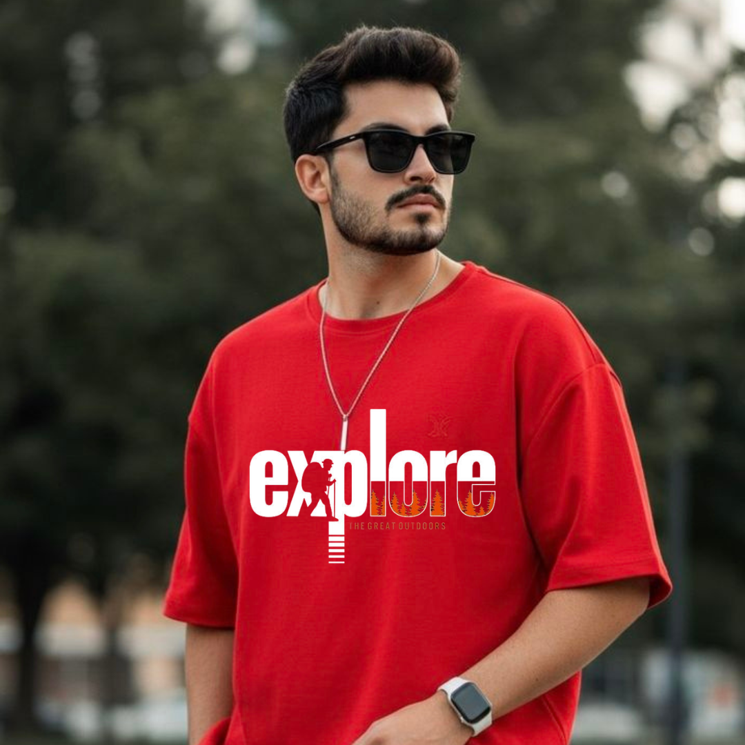 MNW T SHIRT RED Explore The Great Outdoors.