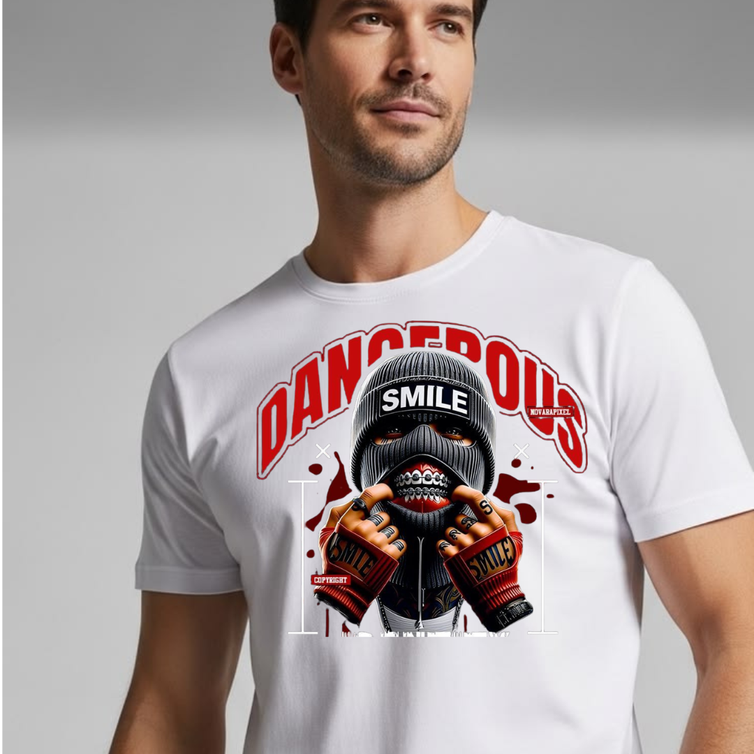 MNW MEN Serious Style Dangerous Smile T SHIRT
