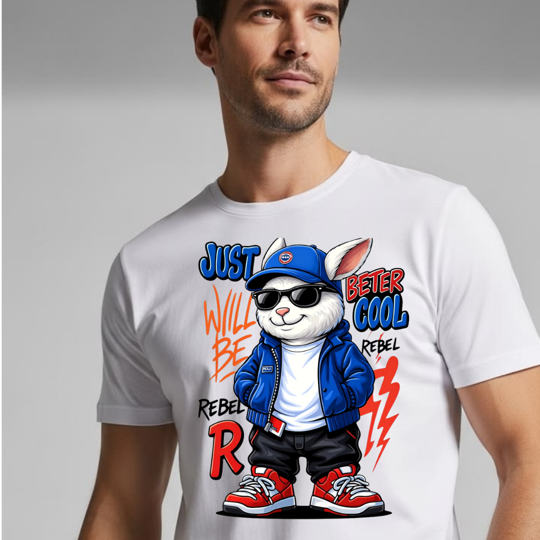 MNW MEN Bring the Edge: The Ultimate Rebel Bunny Tee T SHIRT  🐰⚡