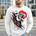 MNW Sweatshirt Men Sweatshirt Japanese Style Tiger Art
