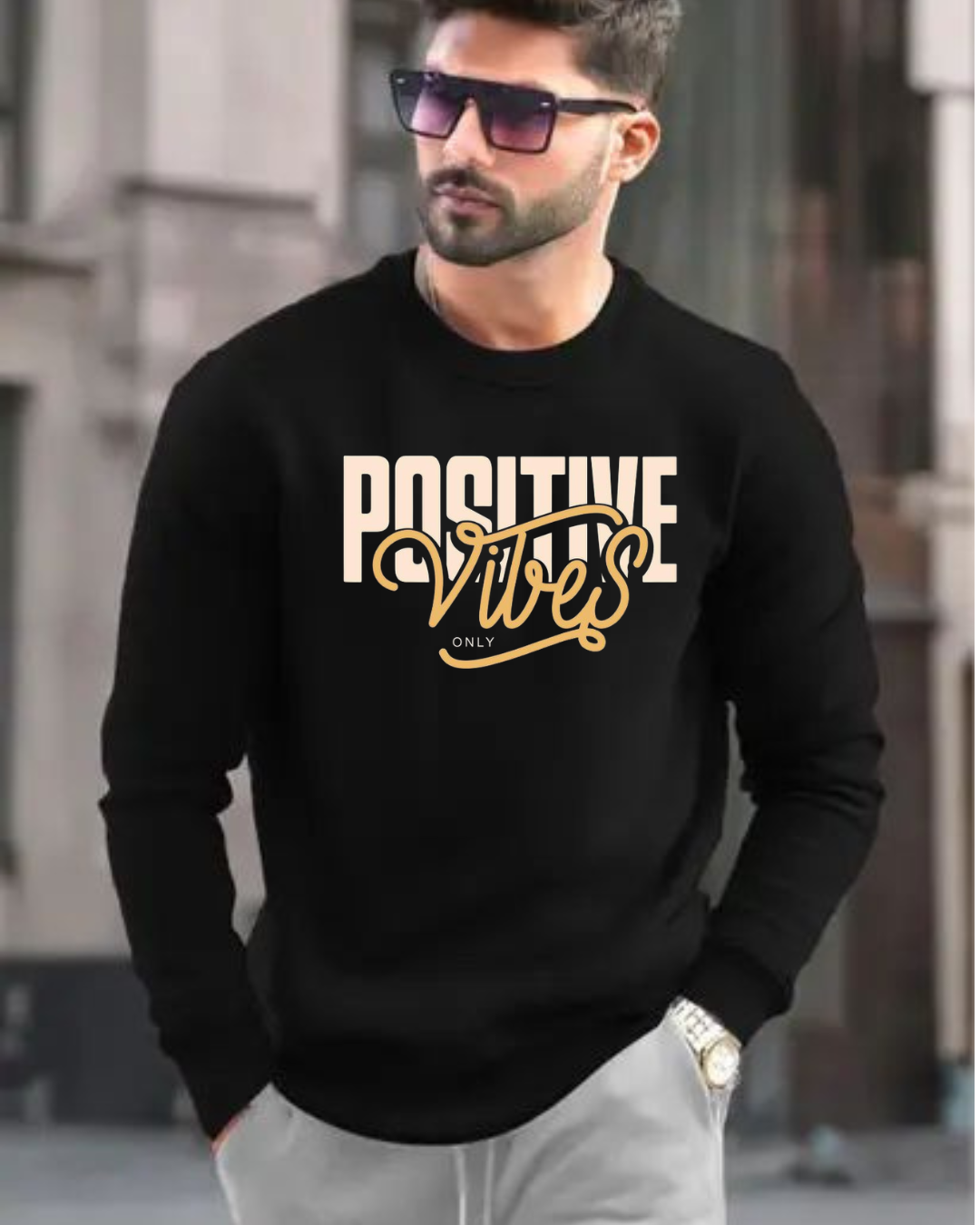 MNW Sweatshirt Men Positive Vibes Only